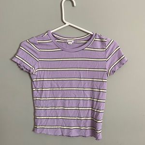 Lilac striped top from Garage